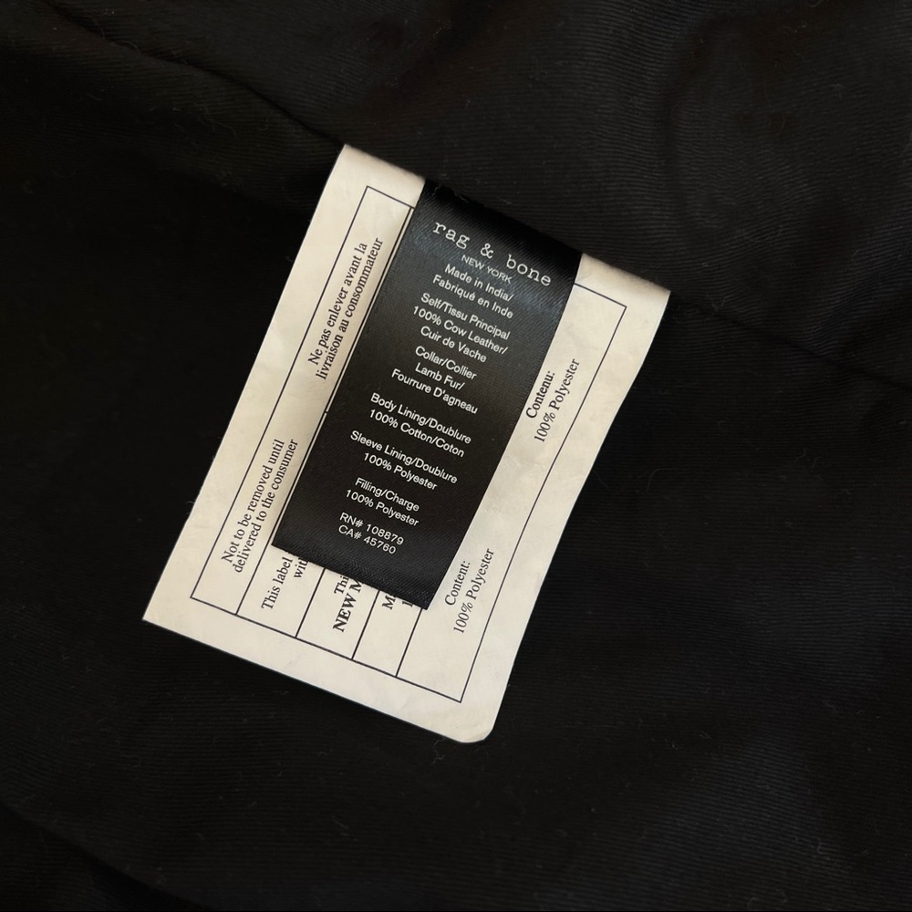 Rag & Bone Buzz Shearling-Trim Leather Moto Jacket - Picture 8 of 14